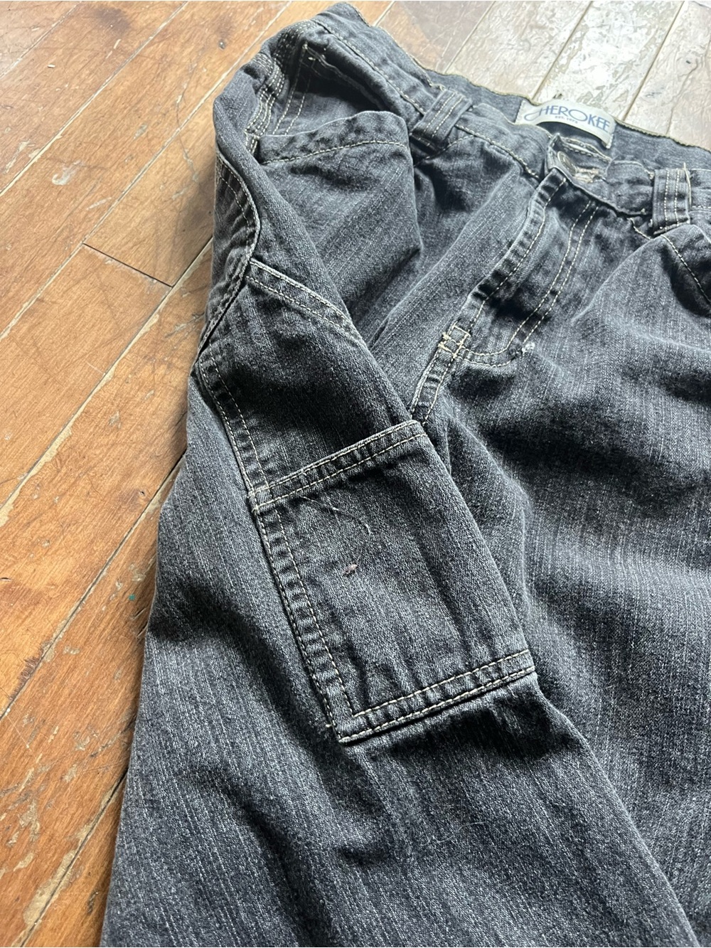 Vintage Cherokee Black Carpenter Jeans Y2K Girls Size 16 - Picture 3 of 7